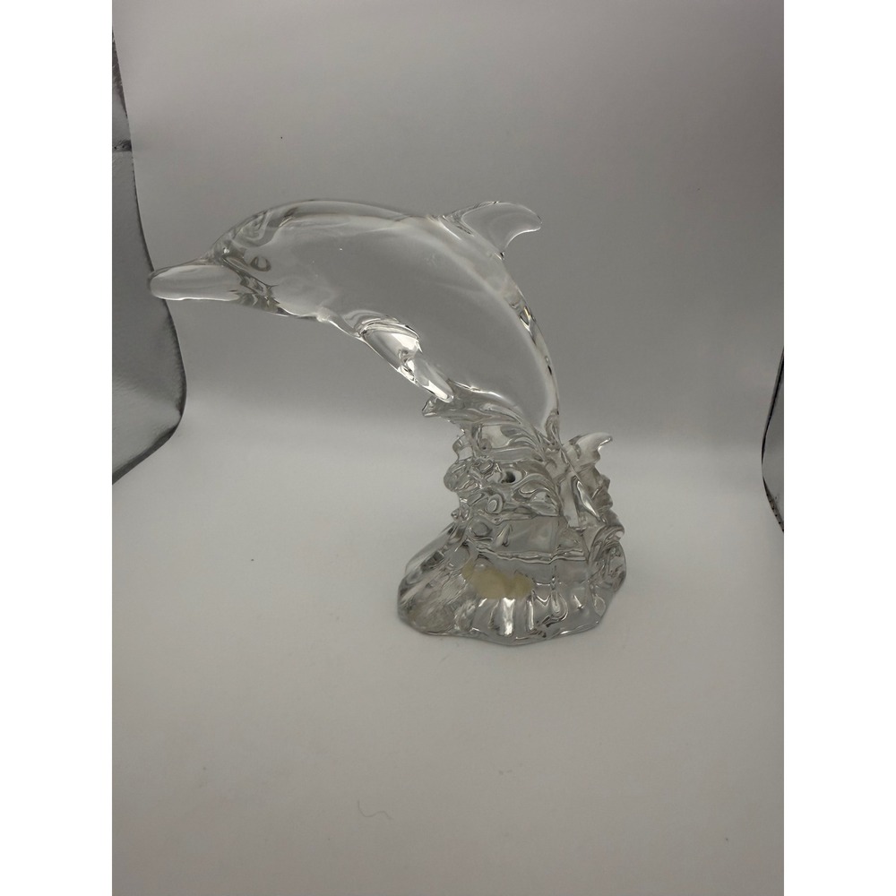 Wonders of the Wild Lead Crystal Dolphin Figurine Germany Clear Glass Sculpture